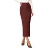 imagePRETTYGARDEN Womens 2025 Fall Maxi Pencil Skirt High Waisted Slit Work Office Trendy Long Skirts Business Casual OutfitsBrick Red