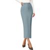 imagePRETTYGARDEN Womens 2025 Fall Maxi Pencil Skirt High Waisted Slit Work Office Trendy Long Skirts Business Casual OutfitsLight Blue
