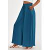 imagePRETTYGARDEN Womens 2025 Summer Wide Leg Palazzo Pants High Waisted Flowy Pockets Trendy Casual Lounge Boho Beach TrousersLake Blue