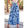 imagePRETTYGARDEN Womens 2025 Summer Wide Leg Palazzo Pants High Waisted Flowy Pockets Trendy Casual Lounge Boho Beach TrousersPrint Blue