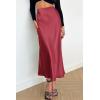 imagePRETTYGARDEN Womens Satin Skirts Dressy Casual 2025 Fall High Waisted Cocktail Wedding Flowy Elegant A Line Midi SkirtBean Paste Pink
