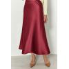 imagePRETTYGARDEN Womens Satin Skirts Dressy Casual 2025 Fall High Waisted Cocktail Wedding Flowy Elegant A Line Midi SkirtBean Paste Pink