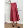 imagePRETTYGARDEN Womens Satin Skirts Dressy Casual 2025 Fall High Waisted Cocktail Wedding Flowy Elegant A Line Midi SkirtBean Paste Pink