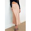 imagePRETTYGARDEN Womens Satin Skirts Dressy Casual 2025 Fall High Waisted Cocktail Wedding Flowy Elegant A Line Midi SkirtChampagne