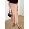 imagePRETTYGARDEN Womens Satin Skirts Dressy Casual 2025 Fall High Waisted Cocktail Wedding Flowy Elegant A Line Midi SkirtChampagne
