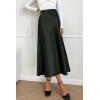 imagePRETTYGARDEN Womens Satin Skirts Dressy Casual 2025 Fall High Waisted Cocktail Wedding Flowy Elegant A Line Midi SkirtDark Army Green