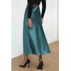 imagePRETTYGARDEN Womens Satin Skirts Dressy Casual 2025 Fall High Waisted Cocktail Wedding Flowy Elegant A Line Midi SkirtLake Blue