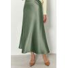 imagePRETTYGARDEN Womens Satin Skirts Dressy Casual 2025 Fall High Waisted Cocktail Wedding Flowy Elegant A Line Midi SkirtLight Green