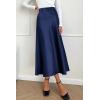 imagePRETTYGARDEN Womens Satin Skirts Dressy Casual 2025 Fall High Waisted Cocktail Wedding Flowy Elegant A Line Midi SkirtNavy