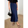 imagePRETTYGARDEN Womens Satin Skirts Dressy Casual 2025 Fall High Waisted Cocktail Wedding Flowy Elegant A Line Midi SkirtNavy