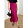 imagePRETTYGARDEN Womens Satin Skirts Dressy Casual 2025 Fall High Waisted Cocktail Wedding Flowy Elegant A Line Midi SkirtRose Red