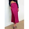 imagePRETTYGARDEN Womens Satin Skirts Dressy Casual 2025 Fall High Waisted Cocktail Wedding Flowy Elegant A Line Midi SkirtRose Red