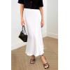imagePRETTYGARDEN Womens Satin Skirts Dressy Casual 2025 Fall High Waisted Cocktail Wedding Flowy Elegant A Line Midi SkirtWhite