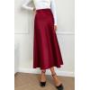 imagePRETTYGARDEN Womens Satin Skirts Dressy Casual 2025 Fall High Waisted Cocktail Wedding Flowy Elegant A Line Midi SkirtWine Red