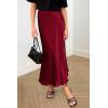imagePRETTYGARDEN Womens Satin Skirts Dressy Casual 2025 Fall High Waisted Cocktail Wedding Flowy Elegant A Line Midi SkirtWine Red