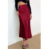 imagePRETTYGARDEN Womens Satin Skirts Dressy Casual 2025 Fall High Waisted Cocktail Wedding Flowy Elegant A Line Midi SkirtWine Red