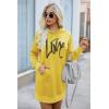 imagePRETTYGARDEN Womens Hooded Sweatshirt Fall Fashion Drawstring Lightweight Long Sleeve Pullover Hoodie DressYellow