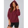 imagePRETTYGARDEN Womens Zip Up Y2K Hoodies 2025 Fall Fashion Long Sleeve Hooded Fleece Sweatshirts Casual Jacket Winter ClothesBurgundy