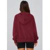 imagePRETTYGARDEN Womens Zip Up Y2K Hoodies 2025 Fall Fashion Long Sleeve Hooded Fleece Sweatshirts Casual Jacket Winter ClothesBurgundy