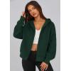 imagePRETTYGARDEN Womens Zip Up Y2K Hoodies 2025 Fall Fashion Long Sleeve Hooded Fleece Sweatshirts Casual Jacket Winter ClothesDark Green