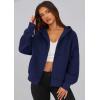 imagePRETTYGARDEN Womens Zip Up Y2K Hoodies 2025 Fall Fashion Long Sleeve Hooded Fleece Sweatshirts Casual Jacket Winter ClothesNavy Blue