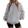 imagePRETTYGARDEN Womens Oversized Hoodies Fleece Sweatshirts Fall Fashion 2025 Long Sleeve Pullover Tops Y2k Winter ClothesGrey