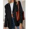 imagePRETTYGARDEN Blazers for Women Business Casual 2025 Fall Fashion Dressy Oversized Faux Suede Suit Jackets Work Office ClothesBlack