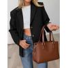 imagePRETTYGARDEN Blazers for Women Business Casual 2025 Fall Fashion Dressy Oversized Faux Suede Suit Jackets Work Office ClothesBlack