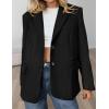 imagePRETTYGARDEN Blazers for Women Business Casual 2025 Fall Fashion Dressy Oversized Faux Suede Suit Jackets Work Office ClothesBlack