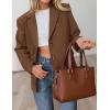 imagePRETTYGARDEN Blazers for Women Business Casual 2025 Fall Fashion Dressy Oversized Faux Suede Suit Jackets Work Office ClothesBrown