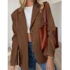 imagePRETTYGARDEN Blazers for Women Business Casual 2025 Fall Fashion Dressy Oversized Faux Suede Suit Jackets Work Office ClothesBrown