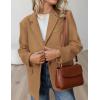 imagePRETTYGARDEN Blazers for Women Business Casual 2025 Fall Fashion Dressy Oversized Faux Suede Suit Jackets Work Office ClothesKhaki