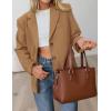 imagePRETTYGARDEN Blazers for Women Business Casual 2025 Fall Fashion Dressy Oversized Faux Suede Suit Jackets Work Office ClothesKhaki
