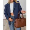 imagePRETTYGARDEN Blazers for Women Business Casual 2025 Fall Fashion Dressy Oversized Faux Suede Suit Jackets Work Office ClothesNavy Blue