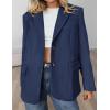 imagePRETTYGARDEN Blazers for Women Business Casual 2025 Fall Fashion Dressy Oversized Faux Suede Suit Jackets Work Office ClothesNavy Blue