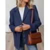 imagePRETTYGARDEN Blazers for Women Business Casual 2025 Fall Fashion Dressy Oversized Faux Suede Suit Jackets Work Office ClothesNavy Blue