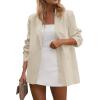 imagePRETTYGARDEN Blazers for Women Business Casual Outfits 2025 Fall Open Front Long Sleeve Suit Jackets Office Work ClothesBeige