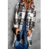 imagePRETTYGARDEN Jackets for Women 2025 Fall Plaid Shacket Long Sleeve Button Down Flannel Shirts Winter Coats Fashion ClothingBlack
