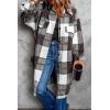 imagePRETTYGARDEN Jackets for Women 2025 Fall Plaid Shacket Long Sleeve Button Down Flannel Shirts Winter Coats Fashion ClothingBlack
