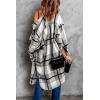 imagePRETTYGARDEN Jackets for Women 2025 Fall Plaid Shacket Long Sleeve Button Down Flannel Shirts Winter Coats Fashion ClothingGrey