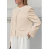 imagePRETTYGARDEN Women Blazers Business Casual Outfits 2025 Fall Fashion Long Sleeve Professional Office Work Suit Jacket ClothesBeige