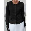 imagePRETTYGARDEN Women Blazers Business Casual Outfits 2025 Fall Fashion Long Sleeve Professional Office Work Suit Jacket ClothesBlack