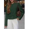 imagePRETTYGARDEN Women Blazers Business Casual Outfits 2025 Fall Fashion Long Sleeve Professional Office Work Suit Jacket ClothesDark Green