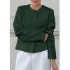 imagePRETTYGARDEN Women Blazers Business Casual Outfits 2025 Fall Fashion Long Sleeve Professional Office Work Suit Jacket ClothesDark Green