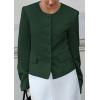imagePRETTYGARDEN Women Blazers Business Casual Outfits 2025 Fall Fashion Long Sleeve Professional Office Work Suit Jacket ClothesDark Green