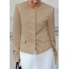 imagePRETTYGARDEN Women Blazers Business Casual Outfits 2025 Fall Fashion Long Sleeve Professional Office Work Suit Jacket ClothesLight Khaki