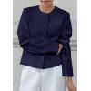 imagePRETTYGARDEN Women Blazers Business Casual Outfits 2025 Fall Fashion Long Sleeve Professional Office Work Suit Jacket ClothesNavy