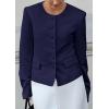 imagePRETTYGARDEN Women Blazers Business Casual Outfits 2025 Fall Fashion Long Sleeve Professional Office Work Suit Jacket ClothesNavy