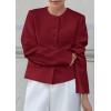 imagePRETTYGARDEN Women Blazers Business Casual Outfits 2025 Fall Fashion Long Sleeve Professional Office Work Suit Jacket ClothesWine Red