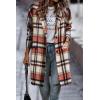 imagePRETTYGARDEN Women Plaid Shacket Jacket Trendy Fall Casual Button Wool Blend Tartan Trench Coat Winter Clothing with PocketsBrick Red
